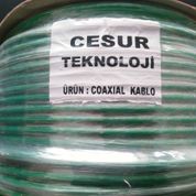 1 Metre RG6 U4 Coaxial Full HD TV Uydu Anten CCTV Kablo 64 Telli CCS-AL 75 +- Ohm YEŞİL ÜA