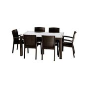 90cm *150cm Kahverengi Raddan Masa Sandalye Takımı Raddan Sandalye Rattan Masa Sandalye Mobilya Seti