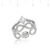 A.C Silvers Çift Taraflı Sonsuzluk Gümüş Tek Taş Yüzük