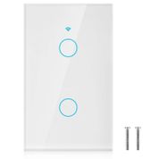 Akıllı WiFi Anahtarı, WiFi Dokunmatik Ekran Anahtarı Alexa için Tek Daire Google 2 Yönlü AC Alexa, Google Home veya Google Nest için Mükemmel 100-250V (白色)