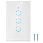 Akıllı WiFi Anahtarı, WiFi Dokunmatik Ekran Anahtarı Alexa için Tek Daire Google 3 Yönlü AC Alexa, Google Home veya Google Nest için Mükemmel 100-250V (白色)