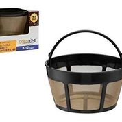 Altın renkli marka yeniden kullanılabilir 8 - 12 Cup sepet kahve-filtre Cuisinart kahve makinesi uyar ve Brauer. yerine Cuisinart tekrar kullanılabilir sepet kahve filtresi - BPA içermez