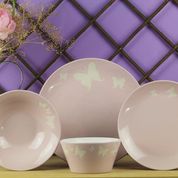 Ancel AN318GC003 24 Parça Stoneware Pembe Yemek Takımı