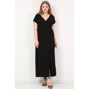 Angelino Butik KL8888 Ön Yırtmaçlı Uzun Mor Büyük Beden Kadın Abiye Elbise