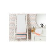 Annecy Beyaz / Turuncu - 70x140 cm Banyo Havlusu