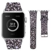 Apple Watch ile uyumlu Akıllı Saat Bantları-Kordonlar-Kayışlar, 38mm 40mm 42mm 44mm ölçülerine uygun, Kadınlar için Watch Bant Bileklik, Simli Pullu Parlak Kayış, Apple Watch Seri 4/3/2/1 ile Uyumlu (38mm/40mm, Pullu Gri)