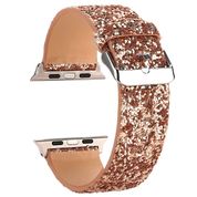 Apple Watch ile uyumlu Akıllı Saat Bantları-Kordonlar-Kayışlar, 38mm 40mm 42mm 44mm ölçülerine uygun, Kadınlar için Watch Bant Bileklik, Simli Pullu Parlak Kayış, Apple Watch Seri 4/3/2/1 ile Uyumlu (38mm/40mm, Pullu Rose Gold)