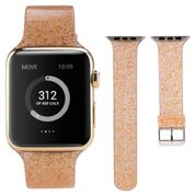 Apple Watch ile uyumlu Akıllı Saat Bantları-Kordonlar-Kayışlar, 38mm 40mm 42mm 44mm ölçülerine uygun, Kadınlar için Watch Bant Bileklik, Simli Pullu Parlak Kayış, Apple Watch Seri 4/3/2/1 ile Uyumlu (42mm/44mm, Parlak Gold)