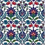 Armada Çini 20x20 cm AC 19 Kütahya Cami Çinisi Osmanlı Çiçek Desenli Seramik Çini Karo