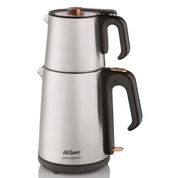 Arzum AR3023 2000 W 1 lt Demleme 2 lt Su Isıtma Kapasiteli Çay Makinesi Gri