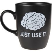 Attach Just Use It Baskılı Tasarım Siyah Kupa