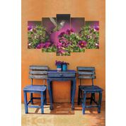 Babil Dekorasyon 5PMDFB277 Kuş Ve Çiçekler 5 Parçalı 100x60 cm MDF Tablo