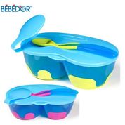 Bebedor 8559 Yeşil-Mavi 2 Bölmeli Tabak Kaşık Seti