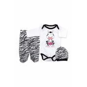 Bebegen Yavru Zebra Baskılı Bereli 3'lü Takım