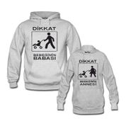 Bebegimin Annesi Babası ikiz Kapüşonlu Sweatshirt - Dyetee