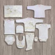 Bebitof 696 Ekru 10'lu Kelebek Nakışlı Hastane Çıkışı