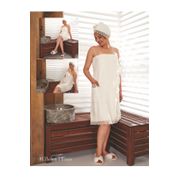 Belra Home ET170014 Krem Sauna Dress, Üç Parça Hamam Seti