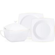 Bernardo Twinkle Gold Square 12 Kişilik 57 Parça Bone China Yemek Takımı
