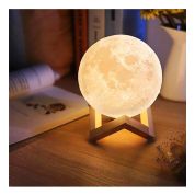 Beyaz Renk Led Gece Lambası Küre 3D Moon Lamp