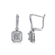 Blue Diamond 0.47 Karat Baget Pırlantalı Küpe