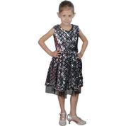 Butikhappykids Gümüş Payetli Kız Çocuk Abiye Elbise