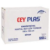 Ceyplast 100x150 cm Siyah 10'lu Endüstriyel Hantal Boy Çöp Torbası