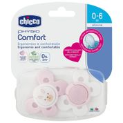 Chicco 2 li 0-6 Ay Physio Comfort Kız Silikon Emzik
