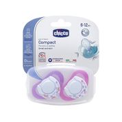 Chicco 2 li 6-12 Ay Physio Compact Kız Silikon Emzik
