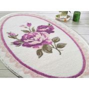 Confetti Rosa 80x130 cm Oval Oymalı Kaymaz Banyo Paspası