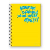 Container Ortak Bellek Spiralli İstanbul Karton Kapak 80 Yaprak 20x28 cm Çizgili Defter