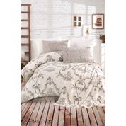 Cotton Life OST90263 Luna Kahve Çift Kişilik Pike Takımı