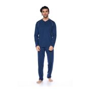 Dagi E0219K0062 Lacivert Model O Patlı Uzun Kol Takım Erkek Pijama