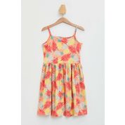 DeFacto M8080A6.20SM.OG189 Renkli Baskılı İp Askılı Örme Kız Çocuk Elbise