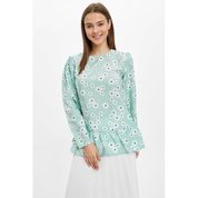 DeFacto N5403AZ.20SM.BE88 Mavi Modest Relax Fit Dokuma Kadın Tunik