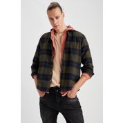 DeFacto S9275AZ20WN Regular Fit Ekose Desenli Uzun Kollu Gömlek Ceket