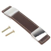 Deri mobilya kulpları, dolap kulpları, dolap veya çekmeceler için çekmece kulpları, 144 x 30 x 15 mm