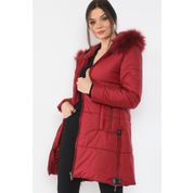 Dewberry Z6668 Bordo Kadın Kaban