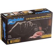 Dolphin Siyah Large 100'lü Çok Amaçlı Nitril Eldiven