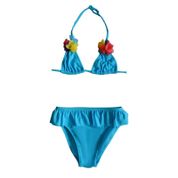 Endeep Mavi Fırfırlı Üçgen Bikini Takımı