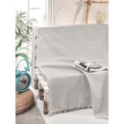 Ev & Ev Home EP-012959 Turkuaz Püsküllü Çizgili Çarşaf