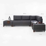 Evdebiz Fly Yataklı Gri Sağ Köşe Koltuk