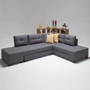 Evdebiz Manama Stil Sağ Gri Yataklı Köşe Koltuk