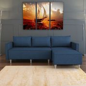 Evdemo Aybüke Mavi Köşe Koltuk Takımı