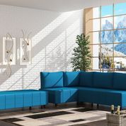 Evdemo Öznur Mavi Puflu Köşe Koltuk Takımı