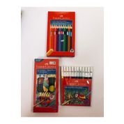 Faber Castell Kırtasiye Seti Jumbo Üçgen Boya Kalemi 12li- Suluboya 12li- Keçeli Kalem 12li FC-00015