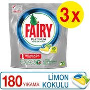 Fairy Platinum Limon Kokulu 3x60 Yıkama Kapsül Bulaşık Deterjanı