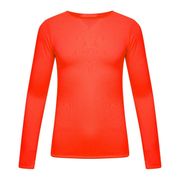 Fashions Kadın Uzun Kollu Neon Düz Tişörtlü Bayan Fantazi Mürettebat Boyun Rahat kıyafet Üst Neon Turuncu Küçük/Orta UK 8-10 Adalı
