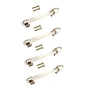 FLAMEER 4 x akrilik mobilya kulpu, mutfak kulpları, çekmece kulpları, dolap kulpları, çekmece ve dolap için metal kulplar.