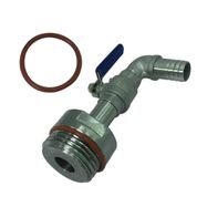 FLAMEER 6,3 cm (2,5 inç) paslanmaz çelik küresel vana IBC küresel vana su valfi, 200 litre demir tamburu ile uyumlu, 50 galon yağ varili – 25,5 mm
