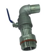 FLAMEER 6,3 cm (2,5 inç) paslanmaz çelik küresel vana IBC küresel vana su valfi, 200 litre demir tamburu ile uyumlu, 50 galon yağ varili – 46 mm